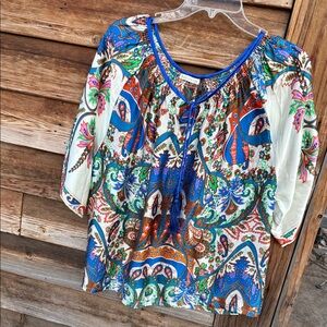 KAS NEW YORK 100% silk paisley blouse